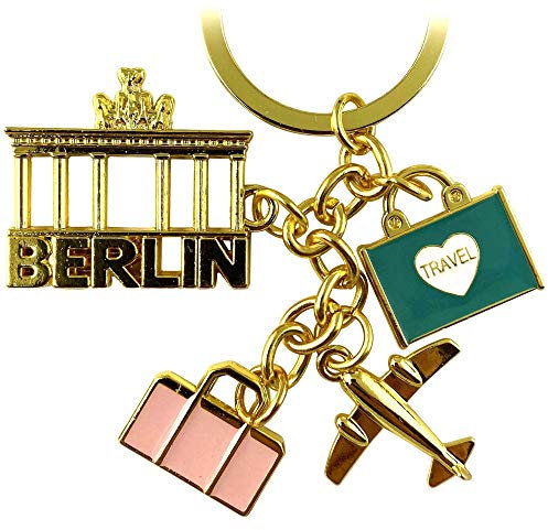 Schlüsselanhänger Berlin Souvenirs, Geschenk, Andenken - Keychain aus Metall für Deutschland. Mitbringsel für Paare, passend für Taschen, Rucksäcke, Autoschlüssel