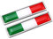 2pcs Italie Drapeau Stickers De Voiture en Métal Signes Badge Emblème 3D It Tricolor National Drapeau National Chrome Décalcomanies pour Les Côtés De Tronc De Voiture De Moto Auto Universal (58x14mm)