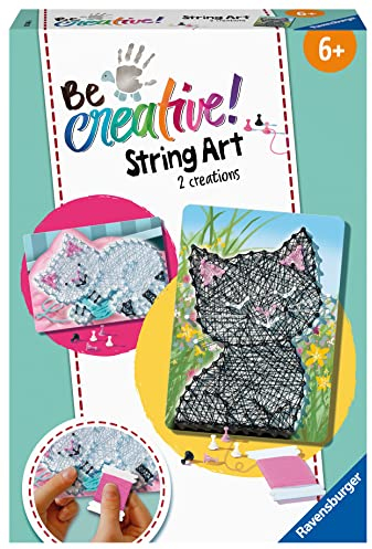 Ravensburger 18246 BeCreative String Art Katzen - Kreative Fadenbilder mit süßen Kätzchen, für Kinder ab 7 Jahren