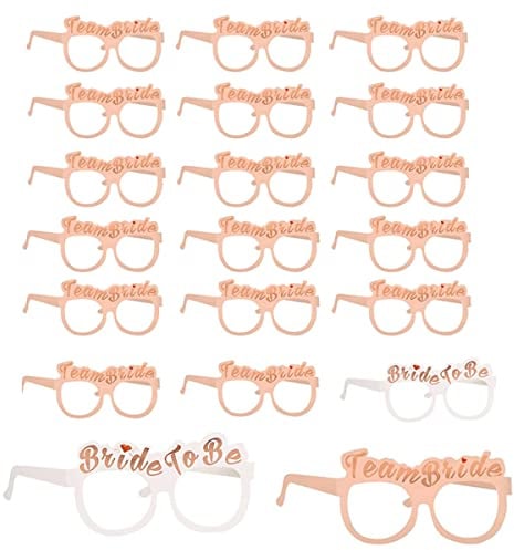 ZOOMPIL Team Bride Occhiali, Addio al Nubilato Gadget, 20PCS Sposa Occhiali Photo Booth, per Addio al Nubilato Matrimonio Hen Feste Notte Doccia Nuziale