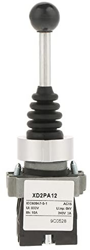 Interruptor de palanca de mando bloqueado de 2 posiciones 2NO, reemplazo de interruptor de palanca de mando momentáneo compatible con XD2PA12 220V/380V Joystick de retorno por resorte