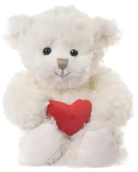 Bukowski Teddybär Lovely Leonard 25 cm weiß mit Herz Kuscheltier Plüschtier Stofftier Plüschteddy