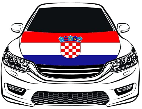 Flagge von Kroatien Flaggen Auto Haube Abdeckung 1,5 x 2,1 m 100% Polyester Auto Motorhaube Banner
