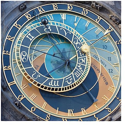 Alte Astronomische Uhr-Stoffservietten, 1 Stück, Vintage-Uhr, wiederverwendbar, waschbar, Küche, Esstisch, Servietten für Zuhause, Abendessen, Hochzeit, Bankett, Party, 50,8 x 50,8 cm