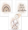 artpin® Poster Kinderzimmer Deko - Bilder Babyzimmer Regenbogen in Sand für Mädchen Junge - Safari Tierposter Luftballon Elefant Beige (K7)