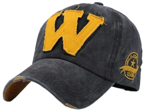 Baseball Kappe Neue Baseball -Kappe Für Frauen Und Männer Sommermodes Visors Brief Cap Jungen Mädchen Casual Snapback Hip Hop Hats-B2 Schwarz-Einstellbar