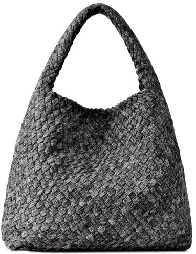 Geflochtene Taschen, Handtaschen aus veganem Leder, Tote Schultertasche mit Henkel und Geldbörsen für Damen