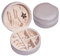 Small Round Travel Jewellery Box - Portable Mini Jewelry Boxes for Ring Earrings Necklaces Storage Case Gift for Girls Women 1403