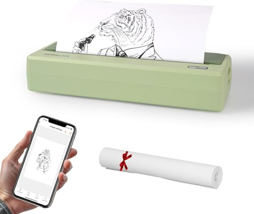 Rongta Impresora portátil para viajes, impresora térmica Bluetooth, compatible con Android, iOS y laptop, compatible con letras estadounidenses de 8.5 x 11 pulgadas, adecuada para oficina, escuela