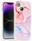 SCORPIFY for iPhone 13 Case [Compatible with MagSafe] with Pink Flange Crystal Marble Design, Cute Magnetic Phone Cover for Women Girls, [Non Yellowing] Slim Bumper with Gold Accents