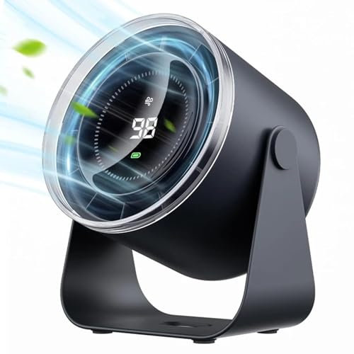 NQYZZFA Ventilador De Mesa Inteligente Para Dormitorio, Ventilador De Escritorio Silencioso De Refrigeración De 7,5 Pulgadas De Diámetro, Inclinación Ajustable De 115°, 100 Velocidades,Black