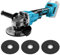 Cordless Angle Grinder Compatible with Makita 18V Battery, 900W 100/125mm Brushless Angle Grinder with 3 Grinding Wheels and Auxiliary Handle for Cutting, Grinding, Polishing (No Battery) (100mm)