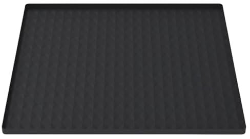 Fridge Silicone Mat Raised Edges Under Refrigerator Mat Floor Protection Anti- Leak Washable Heat Insulation Washing Machine Cover for Dryer, Pet Feeding (Black), Washer and Dryer Top Protector