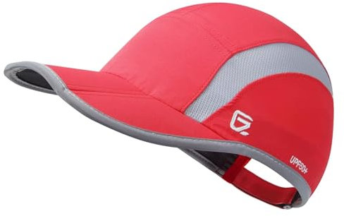 GADIEMKENSD Quick Dry Sports Hat Folding Series Lightweight Breathable Soft Outdoor Run Cap (Reflective, Christmas Red)