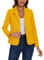 MINTLIMIT Blazer da donna con 2 bottoni, giacca blazer con risvolto dentellato casual classico a maniche lunghe abbigliamento da lavoro tasche con patta foderato sul davanti, Y-giallo, XXL