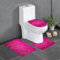 Tcoay 3-teiliges Badezimmermatten-Set, Flanell, rutschfest, wasserabsorbierend, Badezimmerteppich-Sets,Rosa Glitzer