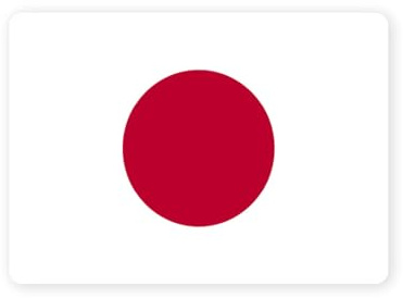 Sticker drapeau JAPON japonais 10cm(S) - 28cm(XL) autocollant bord blanc (taille L : 21cm x 15cm)