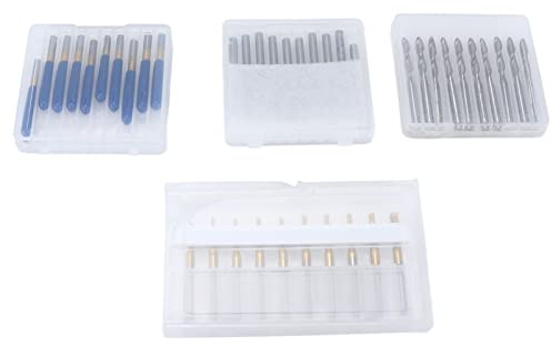 Juego de 40 brocas de fresado CNC, kit de grabado de punta de bola plana de acero de alta velocidad, diámetro de vástago de 1/8 pulgadas para fibra de carbono de plástico de