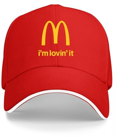 Uhrzhzz Baseballkappe McDonald's I'm lovin'it Red Trucker-Cap für Väter