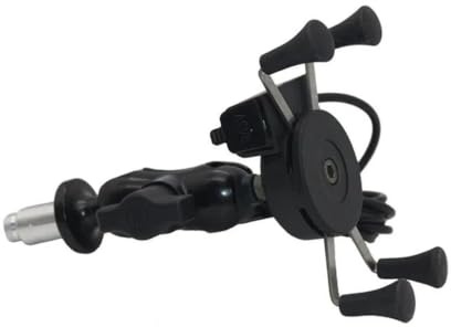 CSSPDM Adjustable Motorcycle Phone Mount For F900XR For Tenere700 | Motorcycle Phone Holder Fork Stem Mount GPS Navigation Bracket with USB Charger Cellphone Stand(With USB Charger)
