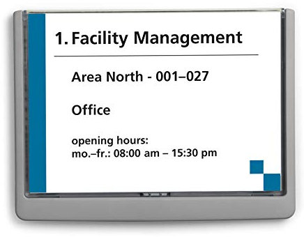 Durable Türschild Click Sign A5, zum Ankleben oder Anschrauben, graphit, 486637
