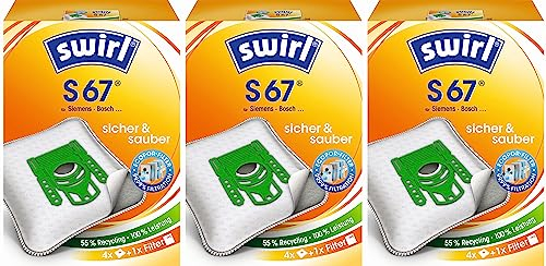 3 Pakete Swirl Staubsaugerbeutel S67 / S 67 AirSpace für Siemens / Bosch Staubsauger Typ: G