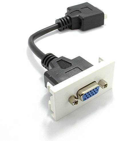 kenable Faceplate Module SVGA VGA 15 Pin Female Socket Panel Mount Stub White 15cm