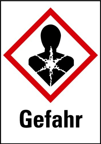 Aufkleber Gesundheitsschädlich Gefahr GHS Etiketten 1 Bogen = 16 Stück 29x20mm