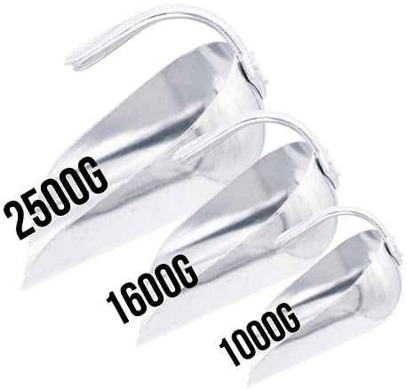 Horizont Futterschaufel aus Aluminium, gebogener Stiel, geringes Gewicht, 1600g Fassungsvermögen
