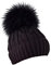 MERRYLAND Mütze XXL Echtfellbommel Pudelmütze Bommelmütze ECHTFELL Hat Real Fur Handmade Fellbommel Echt Fell Bommel Strickmütze Pelzbommel Waschbär Raccoon Pelz