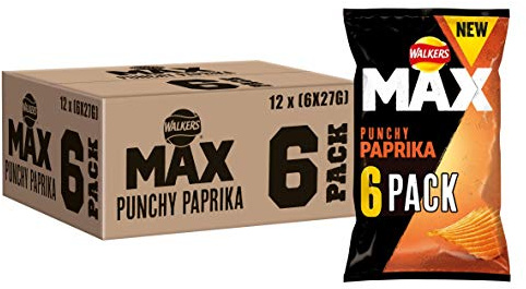 Walkers Max Paprika 6 X 27g(Pack Of 12)
