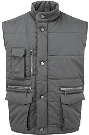 ØRN International Eider (4700) Mens Workwear Padded Bodywarmer, Windproof, Machine Washable - Graphite, Large