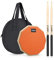 Lolunut Dumb Drum, Practice Pad, 2-seitig, leises Übungspad, weicher Gummi, Holzsockel, mit Massivholz-Drumsticks 20,3 cm, Orange
