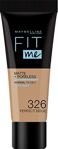 Maybelline New York - Fluid Tone on Tone Fit Me! Matte and Poreless Foundation - Shade:326 Perfect Brown, NU