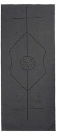 FANSU Hot Yoga Handtuch rutschfest Fitnesstuch Weich Atmungsaktiv Antirutsch Yogatuch mit Hoher Bodenhaftung Tragbares Yogahandtuch für Bikram und Pilates (185cm*63cm,Dunkelgrau)