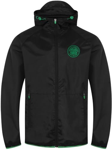 Celtic FC - Herren Wind- und Regenjacke - Offizielles Merchandise - Schwarz/Grün - XL
