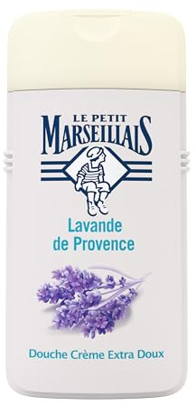 Le Petit Marseillais duschkräm lavendel från Provence, 250 ml | pH-hudneutral extra mild fuktgivande vård dusch & aroma dusch, återfuktar och ger näring åt huden