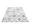 carpet city Teppich Shaggy Hochflor - Ethno-Stil 80x150 cm Blau Creme - Moderne Wohnzimmer-Teppiche