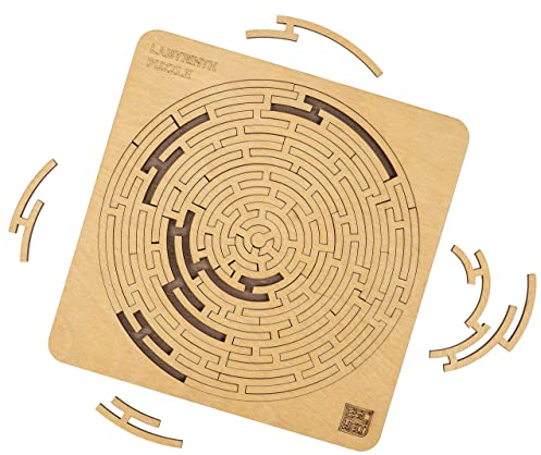 ESC WELT Labyrinth Puzzle - Geduldspiel für Erwachsene & Kinder - Kniffliges Smart Game Holzpuzzle - Montessori Jigsaw Knobelspiel - Ideal für Valentinstag und als Reisespielzeug - Escape Room Spiel