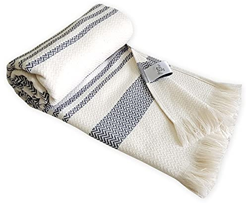 framsohn Hamamtuch Boho Living 'Zick - Zack' 100 x 180 cm Grau