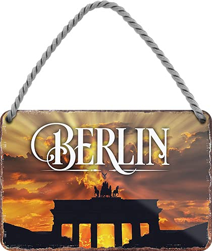 schilderkreis24 Blechschilder Kollektion 18x12cm – Städte-Motive aus aller Welt: Dekoration & Geschenkidee für Weltenbummler (Berlin)
