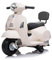 Kinder-Elektro-Motorrad 6 Volt Vespa Elektro-Kinderroller von Babycar mit Rückenlehne – Vespa Elektro-Kinderroller mit Fußgas und MP3-Zugang mit integrierten Lichtern und Sounds (Weiß)