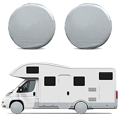 4 Cubiertas de neumáticos para Ruedas de RV, 210D Oxford Impermeables para autocaravanas, Protectores de neumáticos universales para remolques, campistas, Camiones, SUV