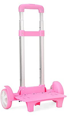 BOUACOUA Carrello Pieghevole per Zaino, Trolley in Lega di Alluminio a Mano (Rosa, 2 Ruote/Grandi)