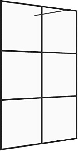 vidaXL Parete per Doccia Walk-in Vetro Trasparente ESG 140x195cm Nera