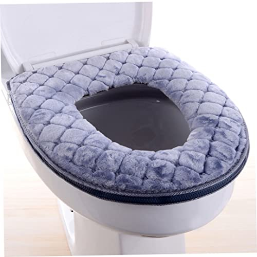 Gcroet Verdicken Toilettensitzabdeckung Kissen Pads, WC-Sitzbezug, weiche WC-Sitzkissen-WC-Wärmer Waschbare Universal-Toiletten-Sitz-Cover-Pads mit Reißverschluss, WC-Sitzkissenkissen..Grau