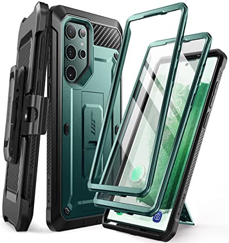 SUPCASE Outdoor Hülle für Samsung Galaxy S22 Ultra (6.8) 5G [Unicorn Beetle Pro] mit 2 Vorderseite (ohne Displayschutz + mit Displayschutz) 2022 Ausgabe (Peacock)