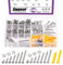 Swpeet 240Pcs #8x 3/8 5/8 3/4 1 1-1/4 1-3/8 1-1/2 304 Stainless Steel Flat Head and Pan Head Fast Self Tapping Drywall Screws Wood Screws Sheet Metal Screws with Flat Washers and Drywall Anchor