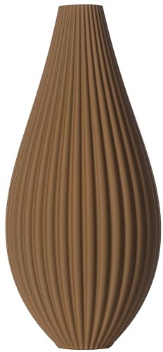 3D Vase Dekovase Sina XL 40cm Bodenvase Braun Deko Vase Pampasgras Trockenblumen