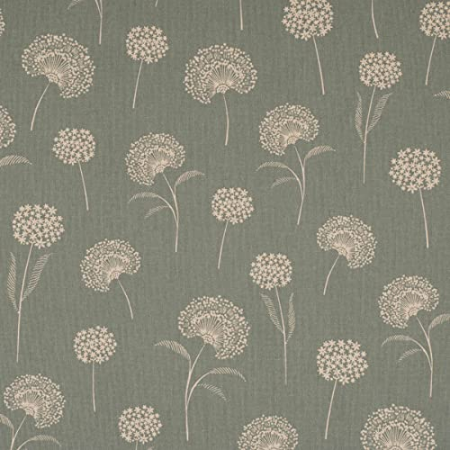 SCHÖNER LEBEN. Dekostoff Elegant Dandelion Pusteblume mintgrün Natur 1,40m